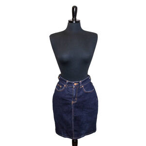 Dickies Denim Mini Skirt Jean Skirt Straight Dark Wash Size 8